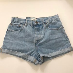 New High-Rise Light Denim Shorts